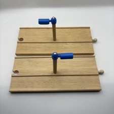 Wooden Train Track Road Section with Street Lights Town Layout