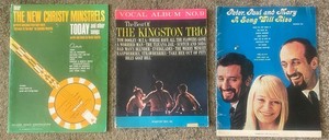 Vintage Folk Words and Music. Kingston Trio, Peter, Paul and Mary, Thw New Chris