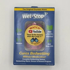 WET STOP 3+ Helps w/ Bedwetting Sensor w/ Vibration and/or Sound Alarm - NEW