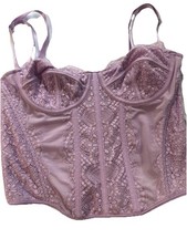Corset Bustier Floral Lavender Top Women's Size Medium