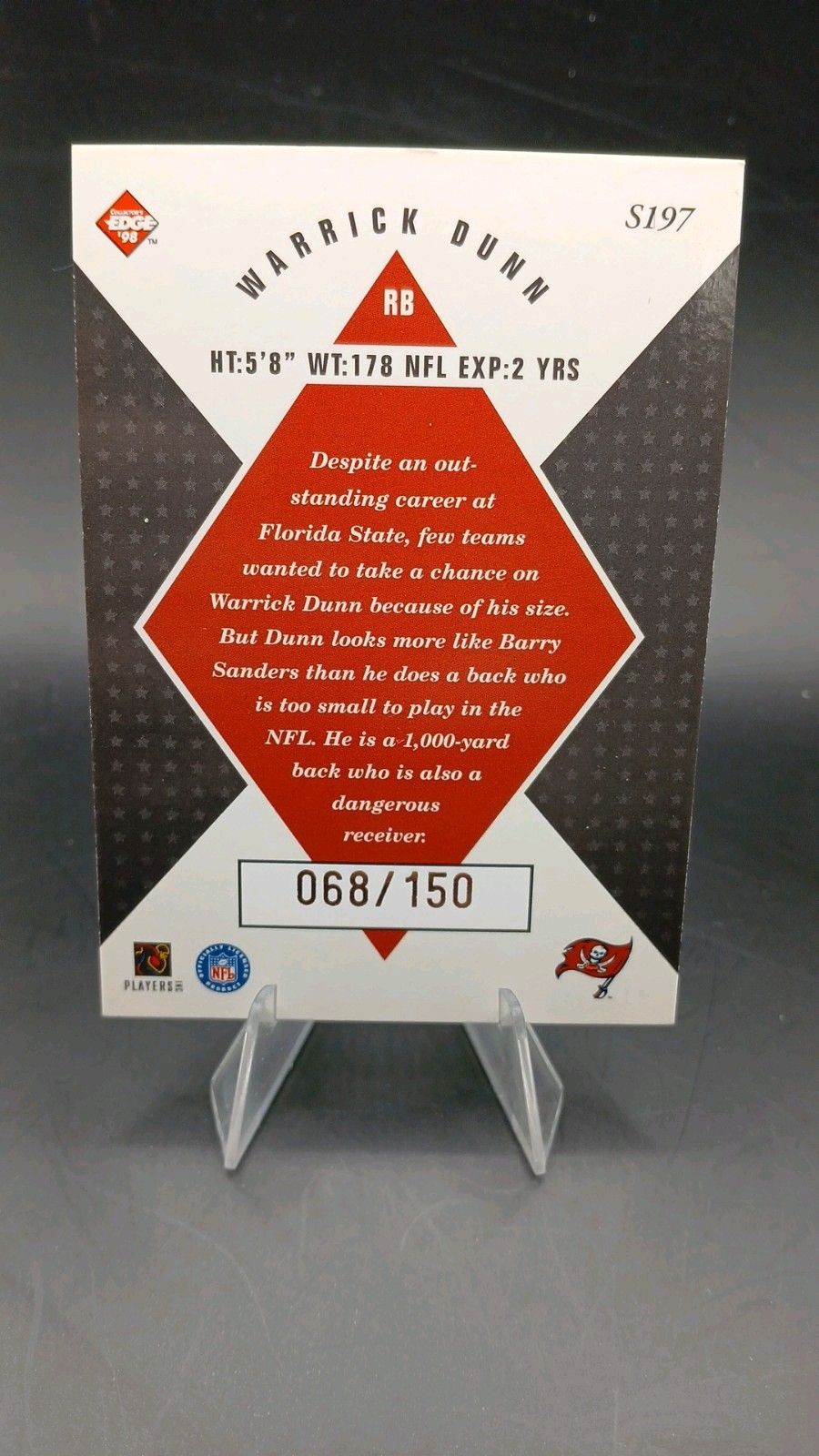 1998 Collector's Edge Masters Warrick Dunn 50-point Gold S197 /150