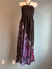 Women's Imported Rayon Tie Dye Maxi Dress or Swim Suite Cover Up Smock Top