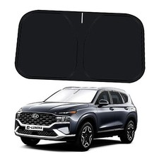 Windshield Sun Shade for 2019 Silver  Black-Fit 2019-2023 Hyundai Santa Fe