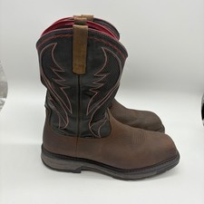 Ariat Work Mens 12EE Waterproof Composite Toe Western Cowboy Work Boots Brown