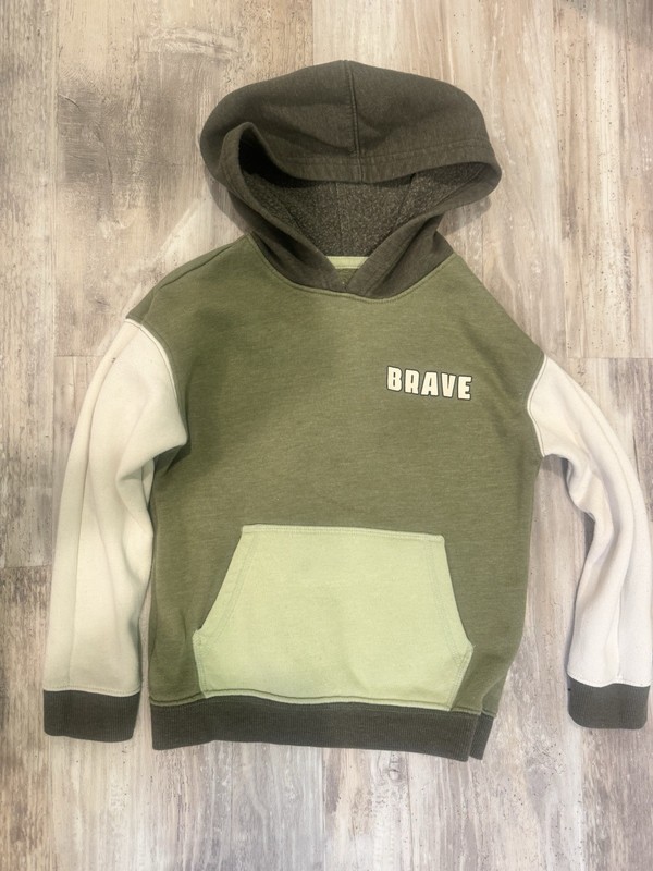 Cat & Jack 5T Multi Green Hoodie Be Brave Sweatshirt Pullover