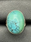 Vintage Sterling Silver Green Howlite Ring 10 Grams Size 8.5 C24