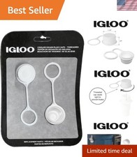 Set of 2 Igloo Drain Plug Caps with Straps for Efficient Coolers - 1.25" x 0.75"