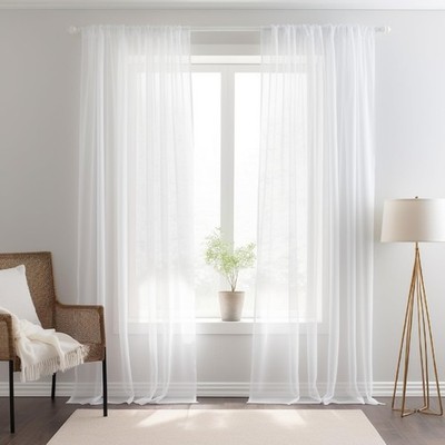 NAKIHOUSE Voile Vorhang, 108 Tropfen Netz Vorhänge Lichtfilter Fensterbehandlung