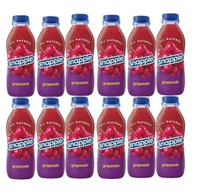 Snapple Grapeade Juice Drink, 16 Fl Oz Recycled Plastic Bottle Pack of 12
