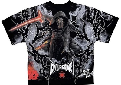 Civil Regime Star Wars Kylo Ren Graphic Print Black T-Shirt The Force Awakens M