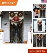 Halloween Decorations Door Cover Spooky Witch And Zombie Theme Wall Decor