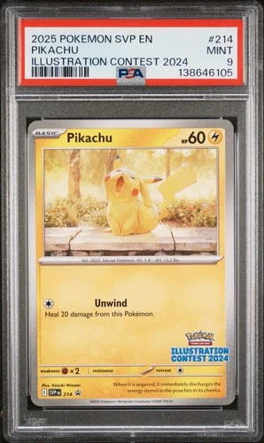 2025 POKEMON SVP EN-SV BLACK STAR PROMO ILLUSTRATION CONTEST 2024 PIKACHU PSA 9