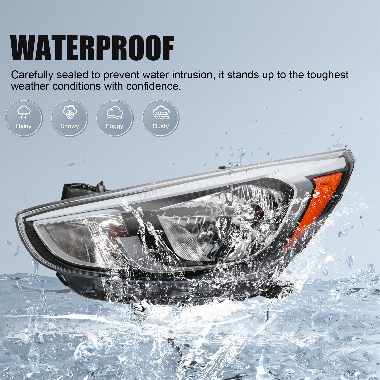 Headlight Left For 2015 2016 2017 Hyundai Accent Driver Side Halogen W/o LED