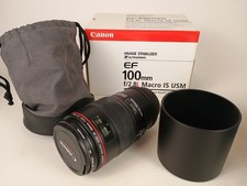 Canon EF 100mm F/2.8L IS USM Macro Telephoto Lens - EUC