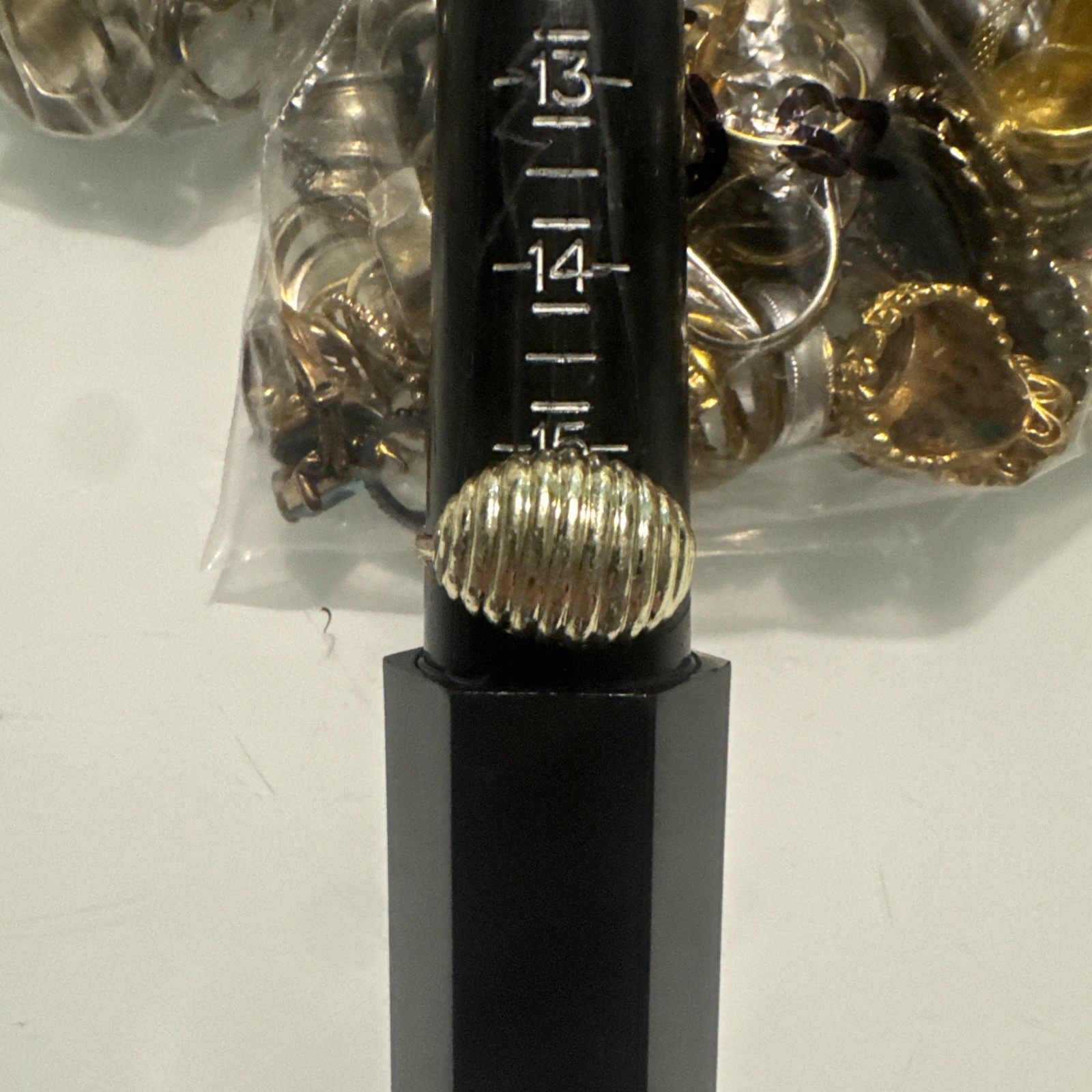 adjustable silver ring with large shape on front - image 1