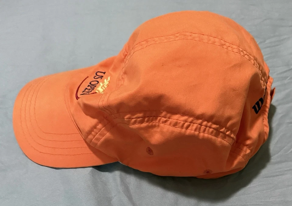 Wilson Tenis US Open Años 90 Vintage Naranja Poliéster Correa Trasera Sombrero Foto 4 de 4