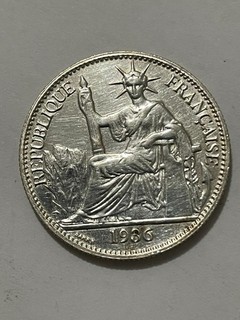 👀INDOCHINE 1936 SILVER 50 CENTS COIN NICE GRADE RARE ANTIQUE 👀