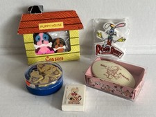 Bundle Animal Themed Rubber Erasers Roger Rabbit Teddy Tum Tum Nici Russ Vintage