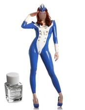 Latex polish Gummi Military cosplay bow Catsuit bodysuit customized .7mm 1203-7