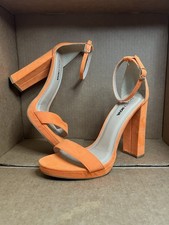 Fashion Nova Your Biggest Fan Heels Orange Block Heel Platform 8