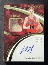 2024-25 Immaculate Collection Matas Buzelis Sneaker Swatch Patch RC Auto RPA /49