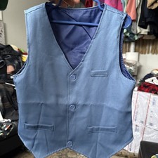 Boys Dress Vest Size 8-9T Light Blue Formal Wedding Party Polyester