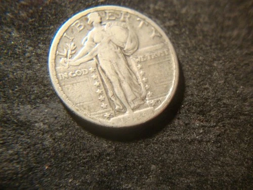 1924-D F VF Full Date Shield Standing Liberty Quarter AZX