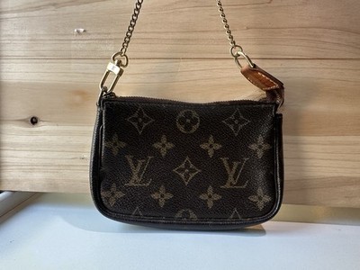Louis Vuitton Pochette Accessoires Monogram Shoulder Bag Mini Brown Canvas