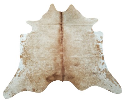 Cowhide Rug Beige White Cream Brazilian Hair On Hide 6.6ft x 6.2ft