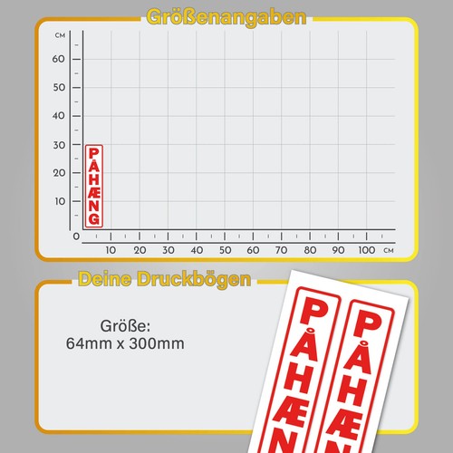 Pahaeng Aufkleber 6,4 x 30 cm rot für LKW Truck Vorsicht Anhänger Sticker R223 - Picture 6 of 7