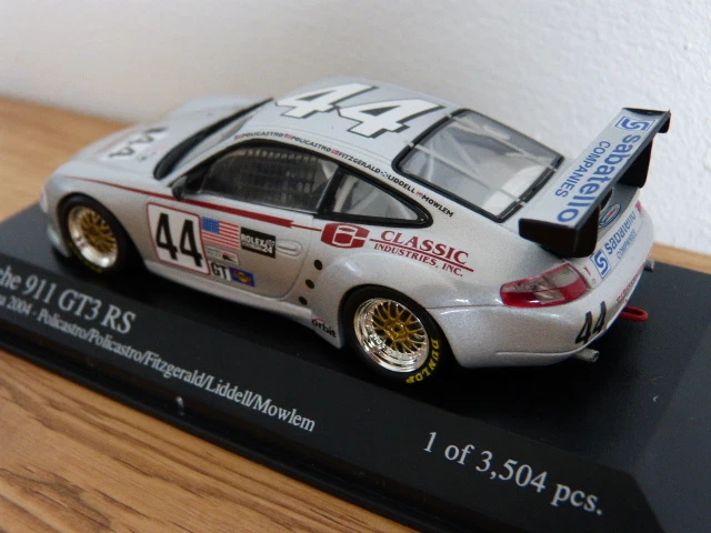 Porsche 911 996 GT3 RS 24H Daytona 2004 #44 Argento Minichamps Modellino 1:43 - Immagine 2 di 4