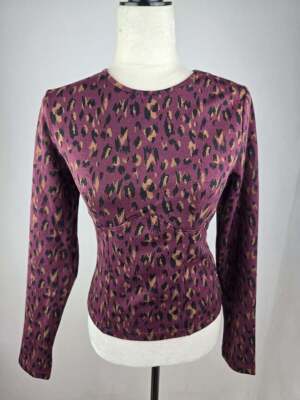 NWT! WALTER BAKER Size Small Women's Maroon Fitted Sylvie Long Sleeve Top/Shirt
