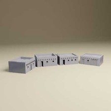 North Africa House Combo - WWII tabletop wargaming terrain in 28mm, 20mm, 15mm
