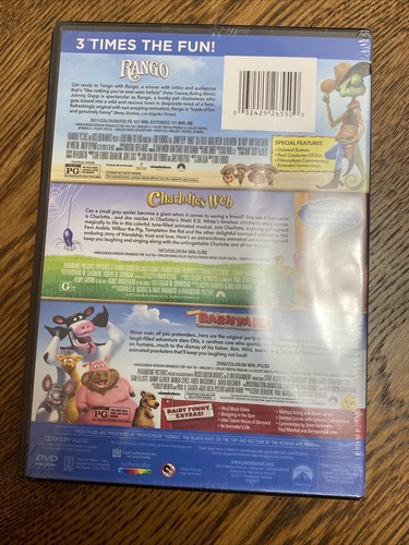 Rango/Charlotte's Web/Barnyard 3-Filme Sammlung DVD NEU/VERSIEGELT - Bild 2 von 4