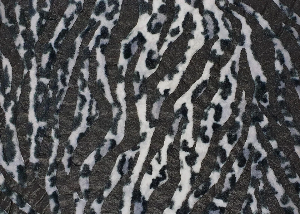 Baumwolle Webpelz Kunstfell Stoff Kurzhaar Schwarz Leo Deko Bekleidung Fasching - Bild 2 von 4