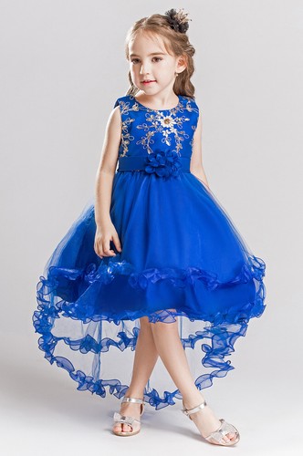Kids Flower Sequin Girls Dress Princess Pageant Wedding Christmas Prom Ball Gown - Picture 5 of 30