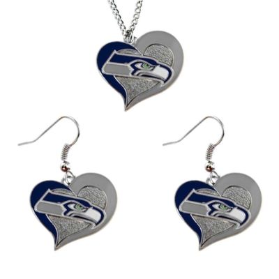 Seattle Seahawks Team Logo Fashion Jewelry Set Necklace-Earrings