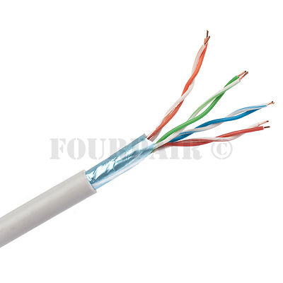 CAT5e Bulk Shielded FTP CMR Ethernet Cable Gray 1000FT - BARE COPPER