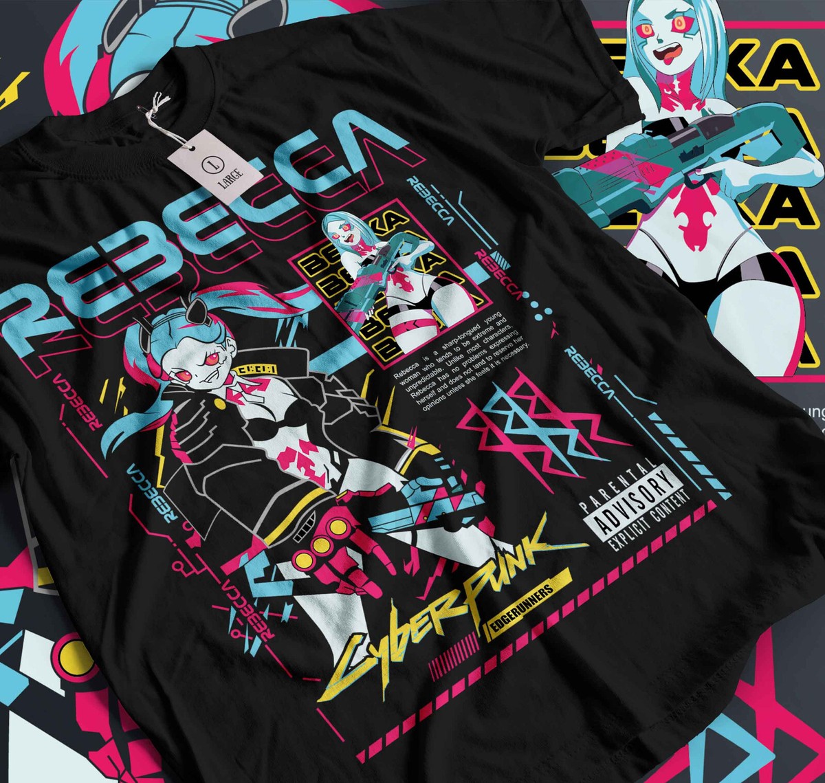 Cyberpunk Edgerunners 2077 Shirt Anime Lucy Rebecca David Cosplay