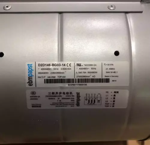 1pc New Ebmpapst Fan D2D146-BG03-16 D2D146-BG03-14 For Schneider Inverter Fan - Picture 1 of 1