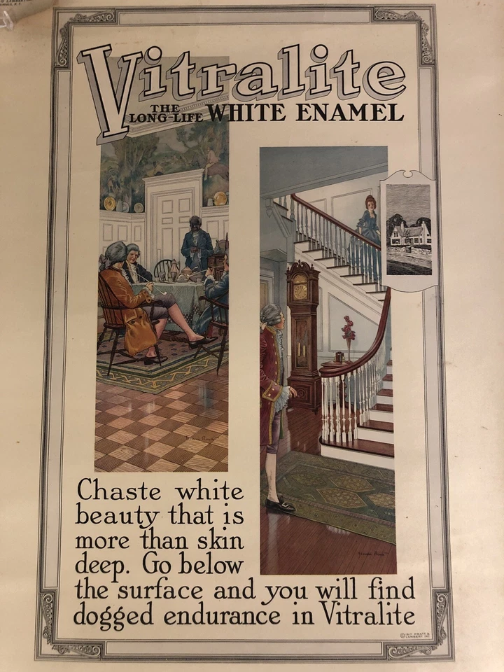 Póster publicitario Pratt & Lambert Vitralite 1917 The Long-Life esmalte blanco Foto 3 de 4