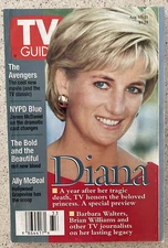 TV Guide  AUGUST 15, 1998  Princess Diana James McDaniel / Hartford CT Edition