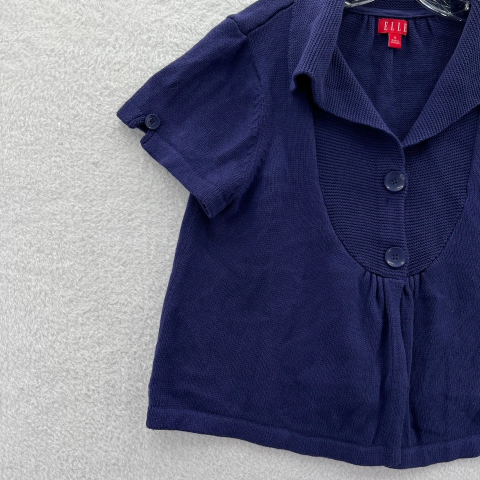 Cárdigan Suéter Mujer XL Púrpura Top Manga Corta Tejido Algodón Extra Grande Elle Foto 2 de 4