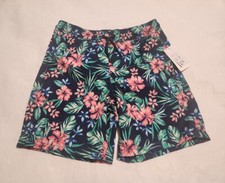 NWT Lands' End Boys Floral Swim Trunks 8 Medium