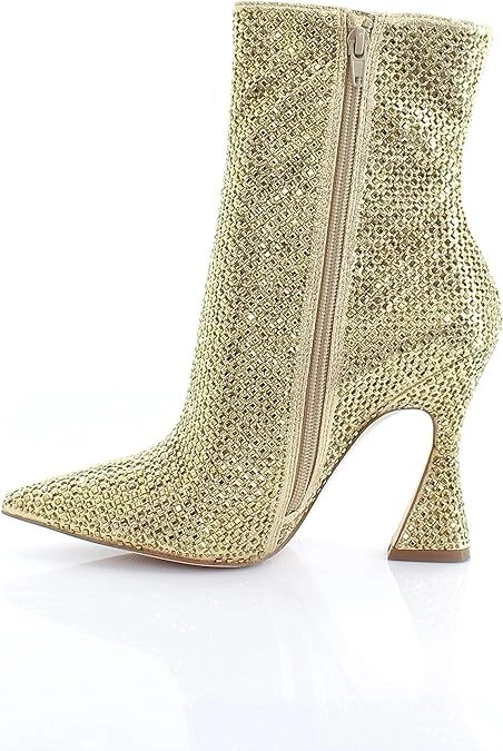 Flared heel bootie sale