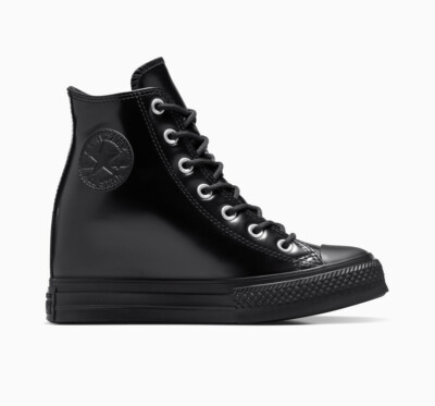 Converse Chuck Taylor All Star Wedge Platform Leather High-Top Shoes Black