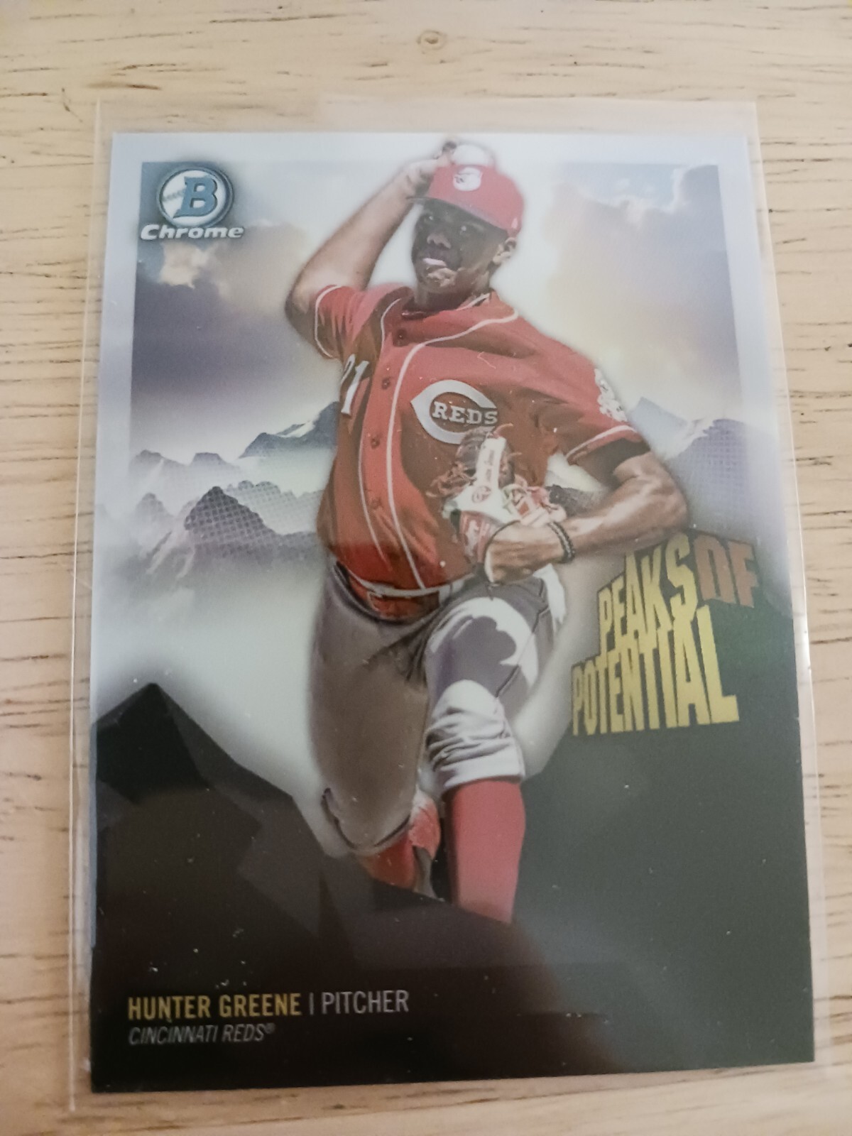 2018 Bowman Chrome Hunter Greene #PP-HG Peaks of Potential Cincinnati Reds