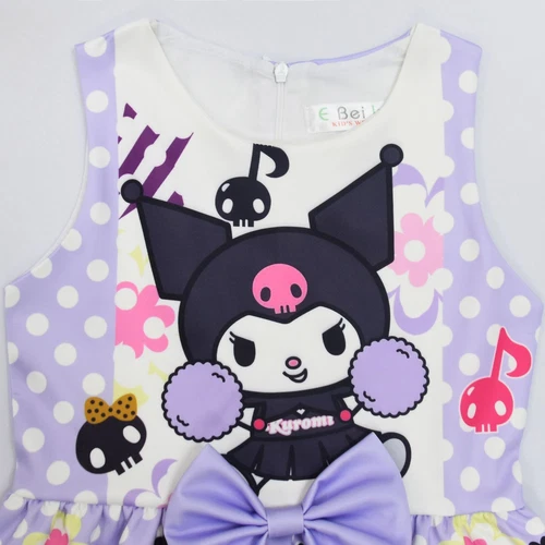 Kuromi Princess Dress Girls Baby Bow Dresses Sleeveless Twirl Dress Summer Gift - Picture 6 of 9