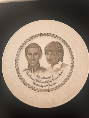 Princess Diana and Charles Wedding Plate w/ Box, English Ironstone Tableware
