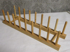 Bamboo Dish Drying Rack Plate Stand - Rack holds 8 plates